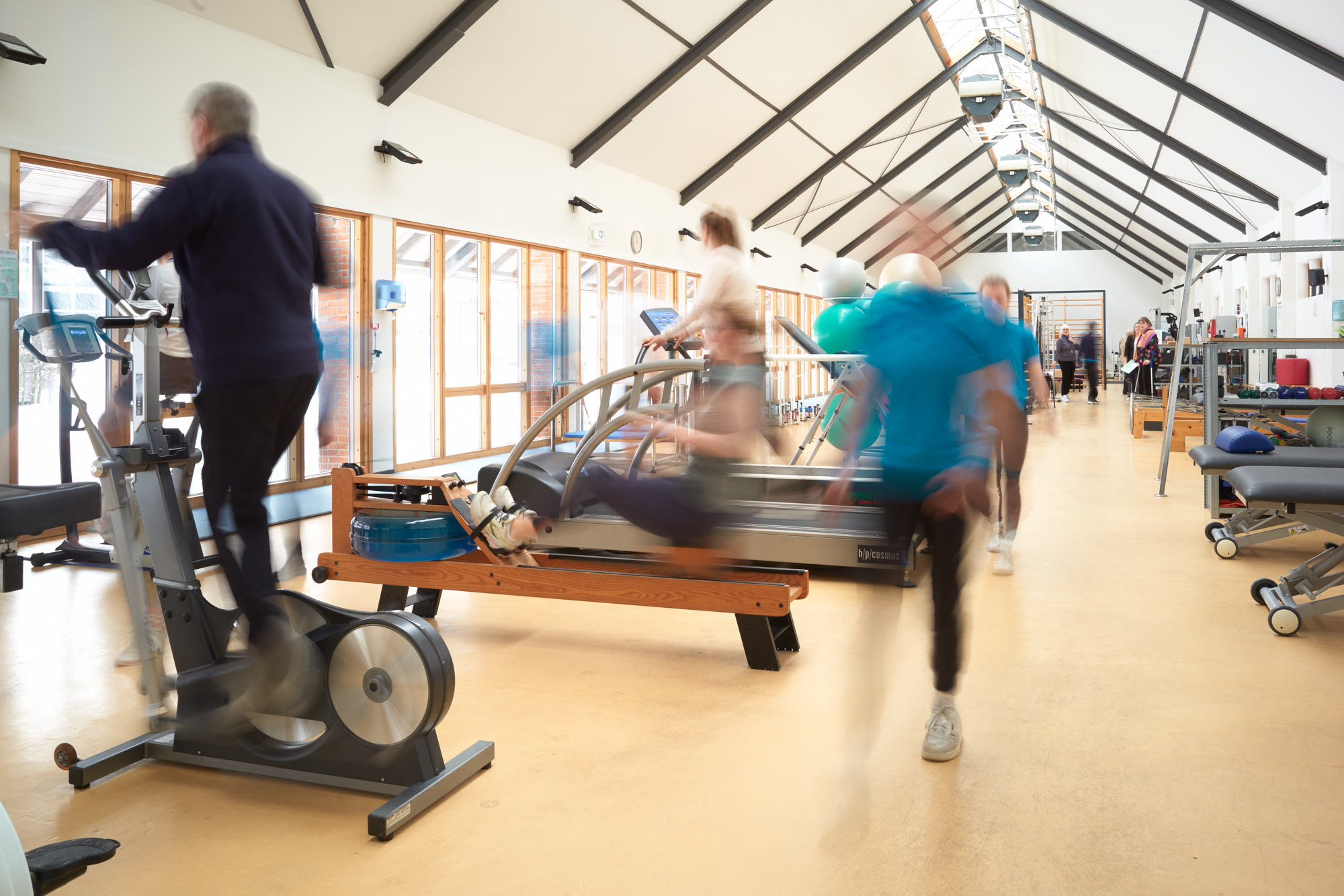 Großzügiger Trainingsraum mit therapeutischer Begleitung